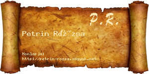 Petrin Rózsa névjegykártya