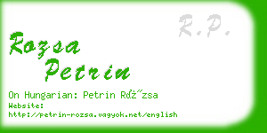 rozsa petrin business card